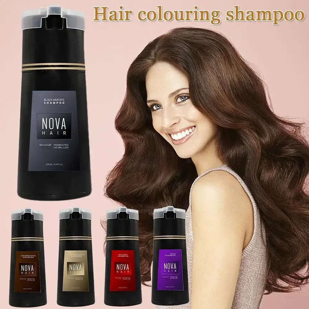 Nova 3-in-1 Hair Dye Shampoo – Fast Black Hair