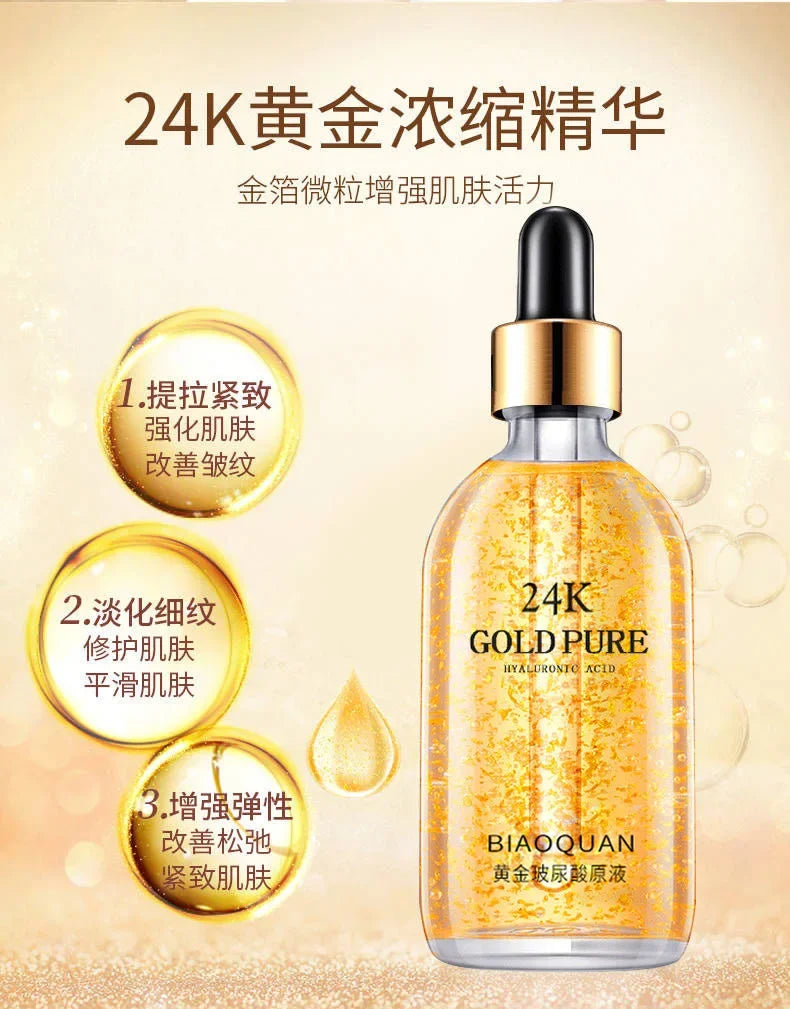 24K Gold Hyaluronic Acid Face Serum – Anti-Aging & Whitening